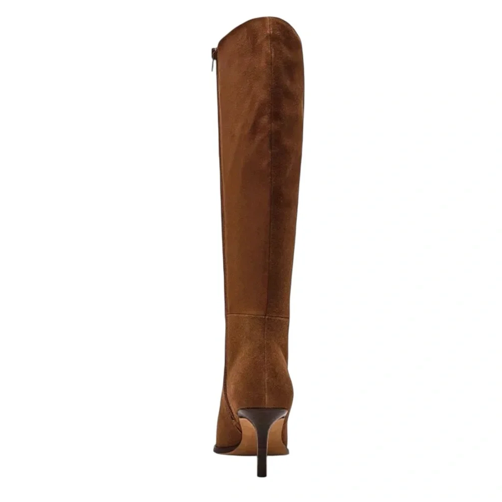 New Steve Madden Suede Lingo Knee-High Pointed-Toe Stiletto Dress Boots